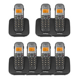 Kit Telefones Residencial Office Ts 5120 + 6 Ramais Ts 5121