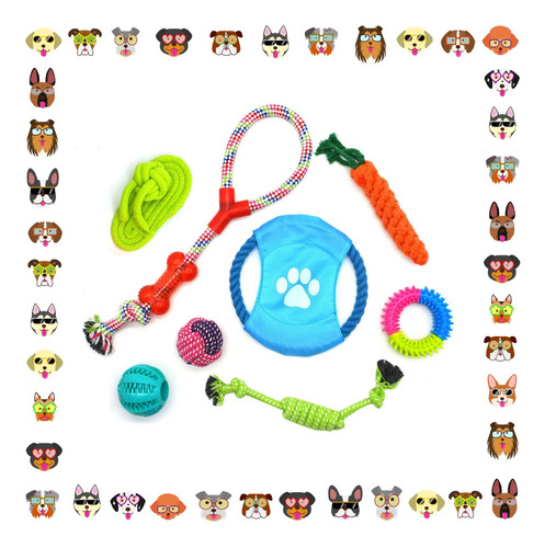 Kit De 8 Piezas Juguete Para Mascota Indestructibles