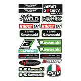 Kawasaki Kit De Stickers Para Moto Planilla Kw07