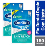 Kit Fio Dental Dentek Floss Picks Clean Easy Reach C/ 150 Un