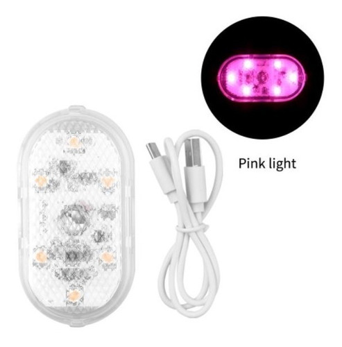 Luz Led Táctil Rosa, Interior De Coche Usb Recargable. 5v