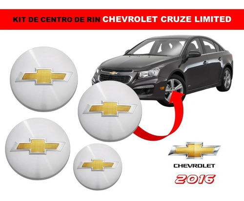 Kit De 4 Centros De Rin Chevrolet Cruze Limited 2016 52 Mm
