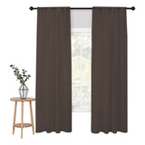 Cortina Traslúcida Grande 2.80m Ancho X 2.15 Alto En 2 Pánel Color Chocolate Oscuro