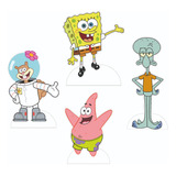 Bob Esponja 4 Displays Decorativos Para Fiesta Infantil