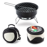 Bbq Grill Con Nevera Lonchera Metalico Con Parrilla Asados 