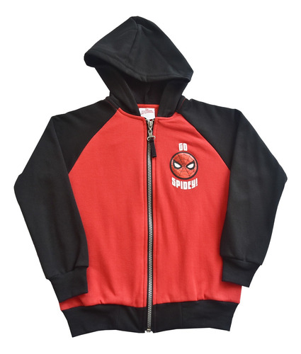 Sudadera Hoodie Con Zipper Spider Man Marvel Felpa Niños 