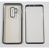 Funda Borde Color Gris+ Glass Compatible Con Samsung S9 Plus