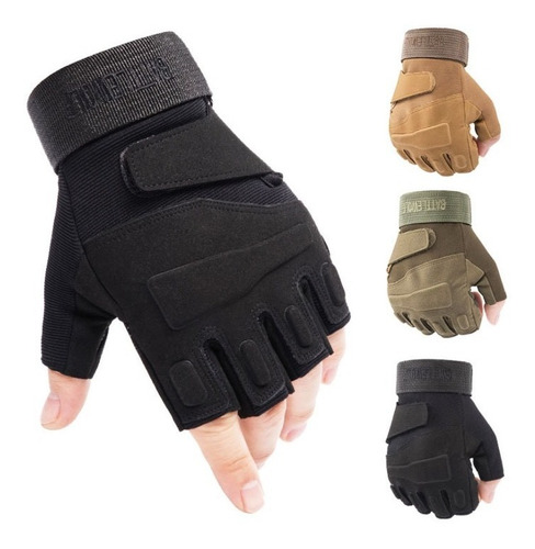 Guantes Tacticos Militar Medio Dedo Motocicleta Bicicleta 