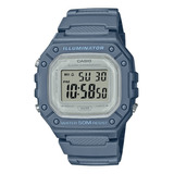 Reloj Casio Hombre W-218h Deportivo Sumergible Luz Color De La Malla Celeste Color Del Bisel Celeste Color Del Fondo Natural