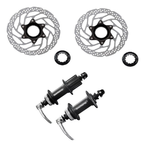 Kit Shimano Cubos K7 Alivio M435 32f Par De Disco Sm Rt 30