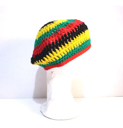 Gorro Boina Tejido A Mano Crochet Calado Rastafari Colores  