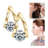 Strass Temperamento Estilo Corto Pendientes Mujer Simple