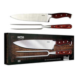 Conjunto De Faca 8  E Garfo Inox Para Churrasco Mor