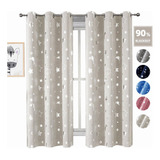 Cortinas Blackout Para Recamara Luna Estrellas 264x243cm,2pz