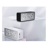 Reloj Despertador Digital Bocina Bluetooth White Y Radio Fm