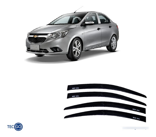 Visera Correlluvia Chevrolet New Sail 2016- 2019 Negro Foto 3