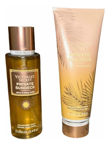 Set Duo Private Sundeck Victorias Secret Crema Y Fragancia