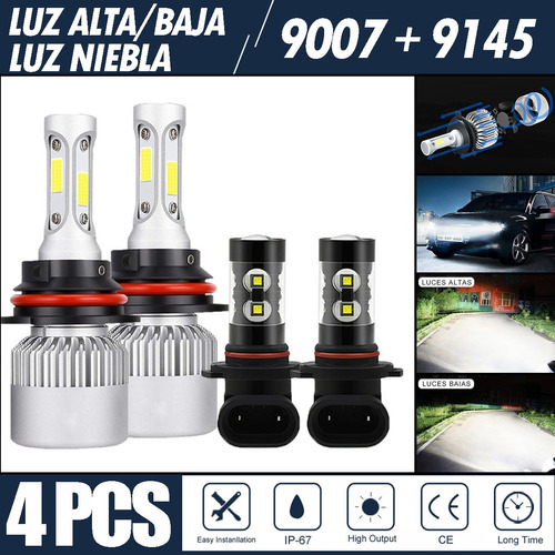 Kit De Focos Led De 8000 Lm De Luz Alta/baja/niebla For Ford