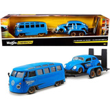 Maisto 1:24 Volkswagen Van Samba Y Beetle Con Remolque