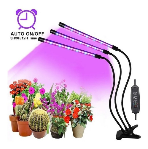 Luz Led Grow Indoor Para Cultivo Interior 3 Tubos Led