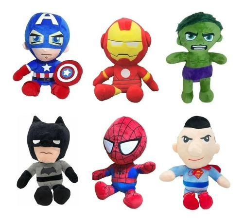 Peluches Avengers Hulk Ironman Spiderman Thor Modelos 22cm 