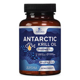 Aceite De Krill Antártico 1000 Mg, Omega-3 Epa, Dha, Con Su