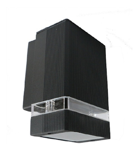 Aplique Unidireccional Aluminio Negro Texturado Ip65 Difusor