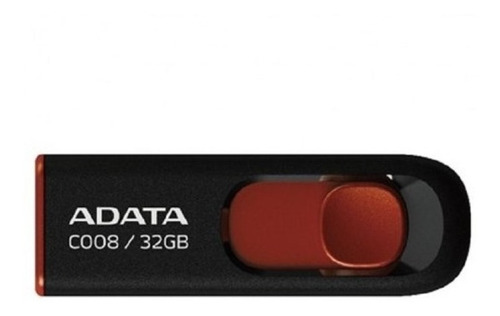 Memoria Flash Usb Adata C008 32gb Negro&rojo (ac008-32g-rkd)