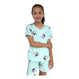 Conjunto Pijama  Infantil Estampado Suede Menina Baby Doll 