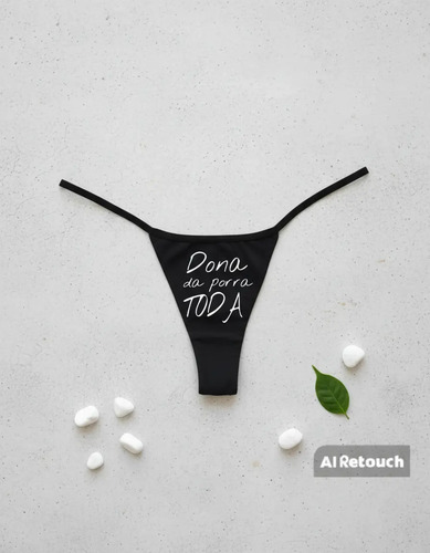 Calcinha Fio Dental E Gargantilha Hotwife Cuckhold Regulável