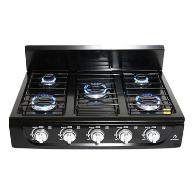 Parrilla 5 Quemadores De Sobreponer Supra Cubierta Acero Color Negro | Meses sin interés