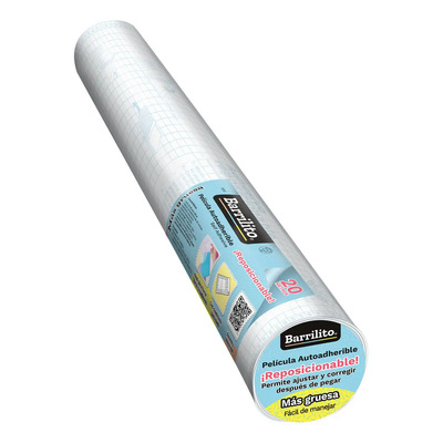 Rollo Contac Transparente Auto Adherible Barrilito 45cmx20m Lisa Liso