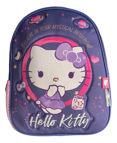 Mochila Hello Kitty Jardín Espalda 12 Pulgadas Wabro Color Violeta Diseño De La Tela Liso