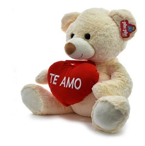 Peluche Oso Grande Sentado 50 Cm Corazon Te Amo Micieloazul