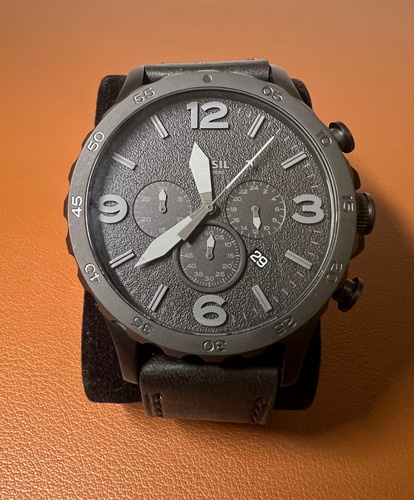 Relógio Masculino De Couro Preto Fossil Jr1354