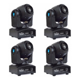 Pack De 4 Mini Cabezales Moviles Spot 10w. Reales Luces Led Original Big Dipper Ls10 Auto Audio Dmx