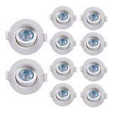 Kit 10 Spot Led Embutir Redondo Dicroica Mr16 5w Taschibra Cor Branco Frio 6500k 110v/220v