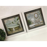 Conjunto 2 Quadros Decorativo Home Lavabo Banheiro Vidro