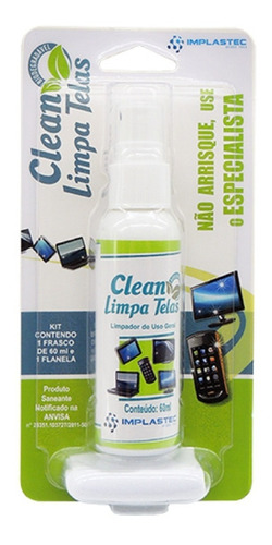 Clean Limpa Telas 60ml + Flanela Anti Risco