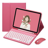Funda Con Teclado Marca Pboyiqi / Para iPad Air / New Pink