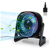 Ventilador De Escritorio Heroplus + Rgb 6 Pulgadas Negro