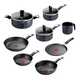 Batería De Cocina Tfal Hard Titanium Plus C3939182 11 Piezas