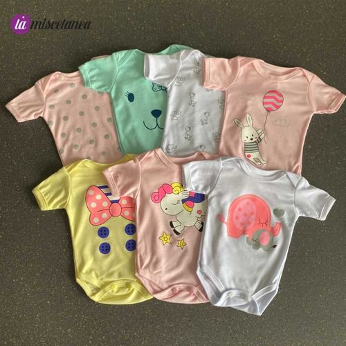 Set De 7 Bodies Para Bebes - Niñas