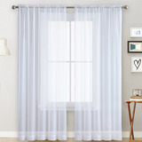 Cortina Transparente Salón Dormitorio Voile Blanco (39 X 51