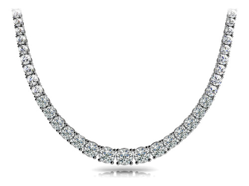 Collar Tennis Diamantes Cultivados F Vs1 11.4 Ct Oro 14k