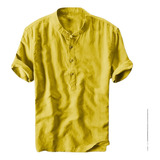 Camisa Para Hombre, Camisa De Algodón Y Lino, Ropa De Playa