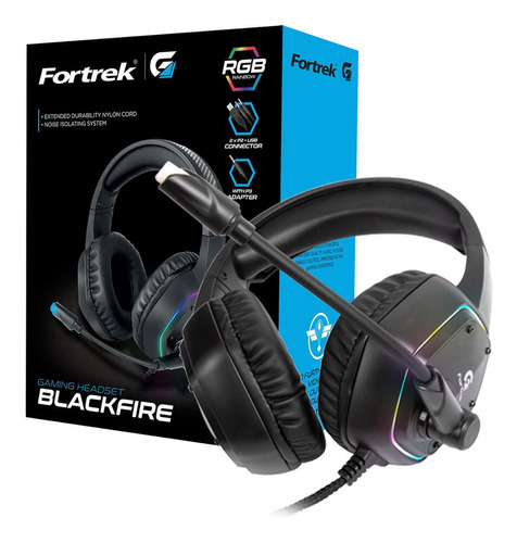 Headset Gamer Fortrek  Blackfire Pc Ps4 Xbox One Rgb + P3