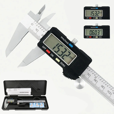 Calibrador Vernier Digital Acero Inoxidable Medida 0-150mm (6 Pulgadas), Precisión 0.01mm\u002F0.001 Pulgadas Pantalla LED Clara, 2 Tipos de Conversión, Baterías Reemplazables Ideal para Profesionales | MercadoLibre