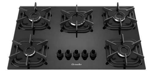 Fogão A Gás Cooktop Mueller 5 Bocas Ultra Chama Preto Bivolt