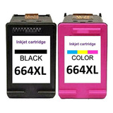 Kit Cartucho De Tinta Hp 664xl Preto E Color Compativel Novo